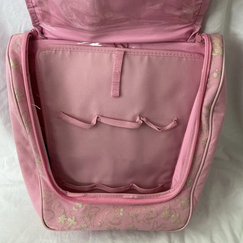 Vintage 2000s Barbie Pink Doll Clothes Storage Bag with Feather Strap 2003